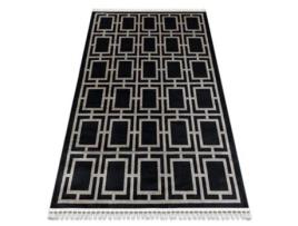 Tapete DYWANY LUSZCZOW Amour Geométrico Linhas Moderno Poliéster Preto (118x180cm)