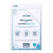 Recarga para caderno Ingeniox A4 50 folhas quadriculadas