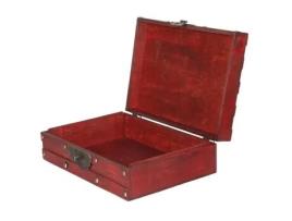 HURRISE Caixa de Armazenamento de Madeira Caixa de Armazenamento Antiga com Fechadura Caixa de Documentos de Madeira para Joias Cosméticas