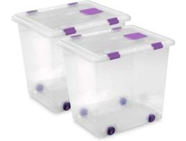 Caja Plástico Almacenaje Grandes Multiusos Con Ruedas Medidas 510 X 410 X 460 Capacidad de 70 Litros COMFORT HOUSE