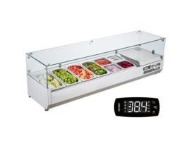 Ce de Vidro Refrigerado Bancada Do Protetor Da Estação 155 W Da Preparação Da Pizza Da Salada de VEVOR