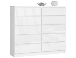 Cómoda Dez Brilhante 3XE LIVING Painel de partículas Branco (121x138x40)