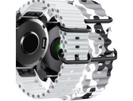  - Pack 2X Bracelete Ocean Waves para Garmin Descent Mk2I Branco e Branco Militar ANTIIMPACTO!