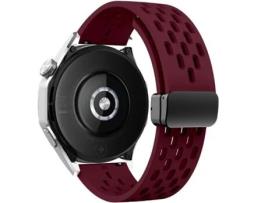  - Bracelete Magnetico Snapflow para Haylou Rs4 / Rs4 Plus Vinho ANTIIMPACTO!
