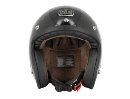 Capacete GASOLINE Jet Cafe Racer S250 (Tamanho M -  Preto Brilhante)