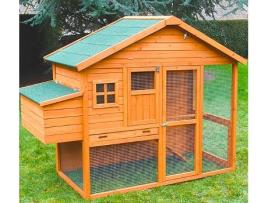 Gallinero Dakota para 4-6 gallinas - Gallinero Ideal para jardín - Ponedero, Parque, Bandeja de excrementos y almacén