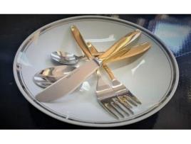 Diana Gold Table em Half Gold 30 pcs de utensílios de mesa exclusivos