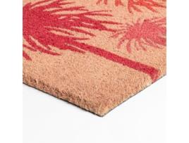 Capacho FISURA Capacho Original Palmeiras em Coco com Suporte em Pvc Anti-Derrapante. Capacho de Entrada. Cor-De-Rosa.70X40 Cm