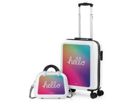 Conjunto de Malas ITACA Personalizadas Pc ITACA Branco-Olá de Base Branca 40X55X20 Cm 34L
