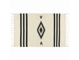 Passadeira Algodão 60X200Cm Branco e Preto Kilim IMP-BL