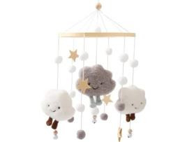 Baby Mobile For Cot,Cute Wooden Star Clouds Baby Mobiles Felt Ball Cot Mobiles Nursery Wooden Crochet Mobiles Newborn Boy Girl Bed Bellgrey TRANTECH