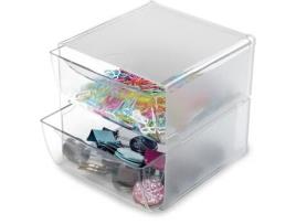 Caixa Organizadora DEFLECTO Cube 2 Gavetas Transparente