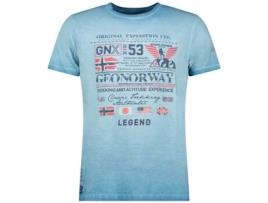 T-Shirt de Homem GEO NORWAY Algodão Azul (2XL)