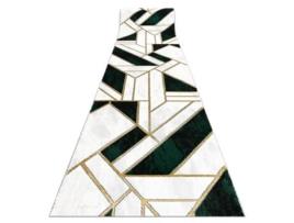 Passadeira DYWANY LUSZCZOW Emerald Exclusivo Glamour Mármore Geométrico Garrafa Poliéster Verde (70x260cm)