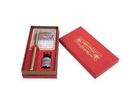 Kit de Caligrafia em Alfarrobeira com 1 Suporte para Aparo 1 Aparo de Escrita 46B e 1 Frasco de Tinta de Escrita JACQUES HERBIN