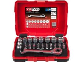 Caixa de Soquetes Passantes de 5 a 14Mm e Pontas de Parafuso 1/4 32 Unidades Ks Tools 918.3050 KSTOOLS