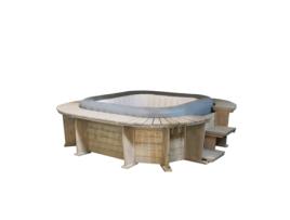 Spa Inflável Com Seychelles Estrutura De Madeira 250X275X71 Cm Para 4-6 Pessoas Com Hidrojets