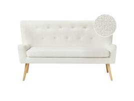 Sofá de cozinha BELIANI Skibby de Bouclé Branco 160x60x95