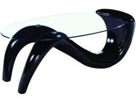 Mesa de Centro HABITAT ET JARDIN Maya (Preto - Vidro - 126x64x48.5 cm)