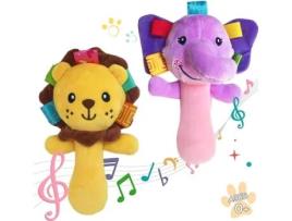 Chocalhos de Pelúcia Macios Brinquedos para As Mãos Chocalhos para 3,6,9,12 Meses Roxo LUGA
