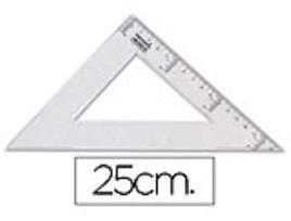 Esquadro 25 cm Plastico Transparente