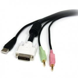 CABLE KVM USB DVI 4 EN 1 CON AUDIO