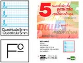 Recarga Folio 100 H 4 Taladros 70 Gr Quadriculado Pautado 5 mm c/ Margem