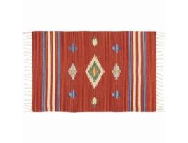 Tapete Algodão 120X180Cm Vermelho Kilim IMP-BL