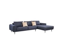 Sofá com Chaiselongugue À Direita PÄRUMM Abruzzo 300X95/175X85 Cm Azul Marl com Almofadas