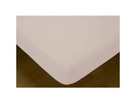 Lençol de baixo ajustável HOSTELINE MONACO LISO (Cor de Rosa - 100 % algodão - 140 x 200 + 30 cm)