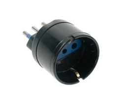 Adaptador de tomada elétrica RDL5913 Tipo L (IT) Preto REDLINE