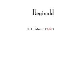 Livro Reginald de 'Saki' H H Munro (Inglês)