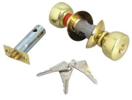 Fechadura Tubular V 6500 com Botão Padrão em Latão Polido Eixo 63 Mm VACHETTE 19244000