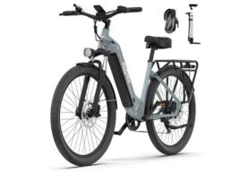 Bicicleta Eléctrica ONESPORT Ot05 36V 250W 18.2Ah 25Km/H 27.5*2.25 Sensor de Binário dos Pneus Travão de Disco Hidráulico 120Km Max Cinzento