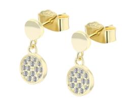 Brincos Redondos em Prata de Lei 925 com Zircônia e Banhados a Ouro