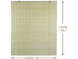 Cortina de Rolo de Bambu SOLAGUA para Janela e Porta Inclui Acessórios 150X135Cm Natural