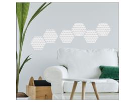Adesivos Decorativos Adesivos PLAGE Hexagonal Branco com Padrões Geométricos Pirâmide Triângulo Trompe L'Oeil 3D X6 15 Cm X 15 Cm