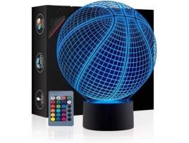 1 Luminária de Mesa de Plástico em Forma de Bola de Basquete Versão Usb com Controle de Toque