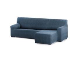 Capa Bi-Elástica para Sofá Adaptável Roc Chaise Longue Braço Curto Direito 250-360 Cm Azul VIPALIA