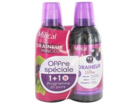 Drenante Ultra Emagrecedor Lote de 2 X 500 Ml Sabor: Cassis MILICAL
