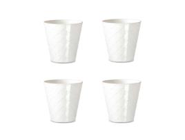 Palmeira Conjunto de 4 Vasos Decorativos Redondos de 11 cm com Textura. Off white ARECA