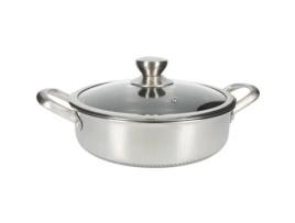 CHEFFINGER Frigideira em Inox Premium Antiaderente em Colmeia com Tampa 28 Cm Prateado