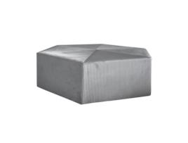 Pufe de Veludo Cotelê Giulia Cinza AC-DÉCO Estilo Vintage