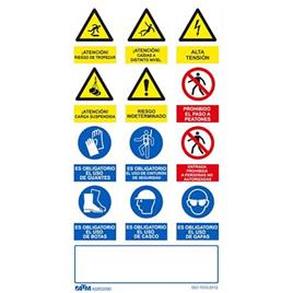 Placa múltipla vertical de PVC Glasspack ATM-SEÑALIZACIÓN