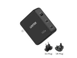 Carregador de Rede UNITEK Usbc / Usba Pd 3.1 Gan 140 Watts Preto