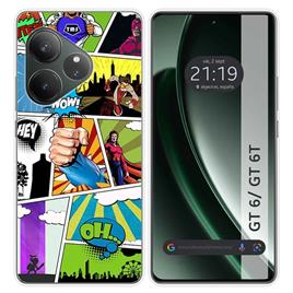 Capa Design Quadrinhos para Realme Gt 6 / Gt 6T 5G TUMUNDOSMARTPHONE Multicor