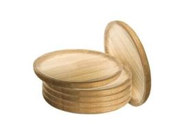 Pratos de Madeira para Polvo Set de 6 de Ø24 Cm
