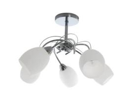 Lâmpada de Tecto Pisa In Metal Vidro Crómio Branco 58X58X38 Cm EPIKASA