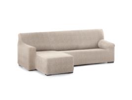 Capa Bi-Elástica para Sofá Adaptável Roc Chaise Longue Braço Curto Esquerda 250-360 Cm Marfim VIPALIA