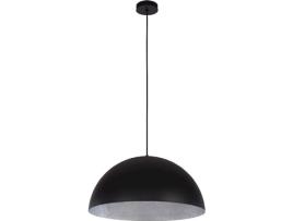 Lâmpada de Suspensão Tuba In Fibra de Vidro Preto Prata 90X90X125 Cm EPIKASA